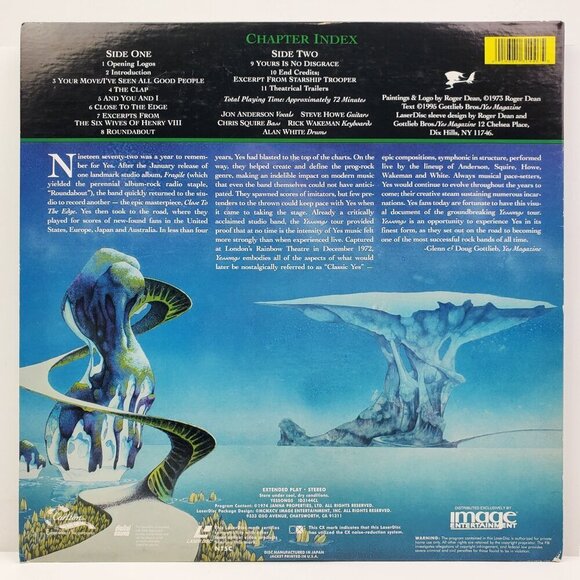 Yessongs Laserdisc Yes Band Concert Gatefold Rock Music 1995 Near Mint Disc - Picture 3 of 11